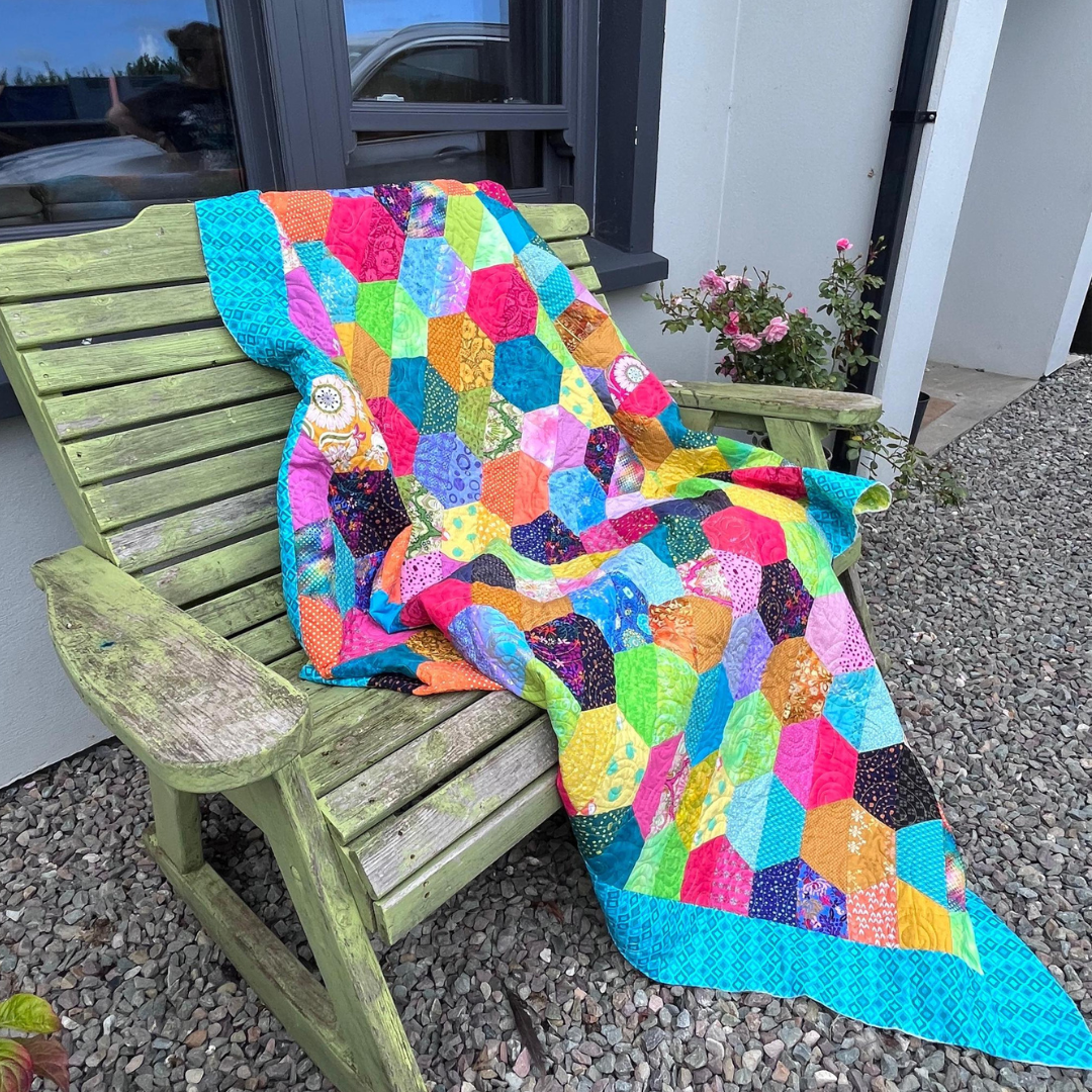 Hexitate Quilt Pattern: Scrap Fabric Hexagon Design (Digital Download ...